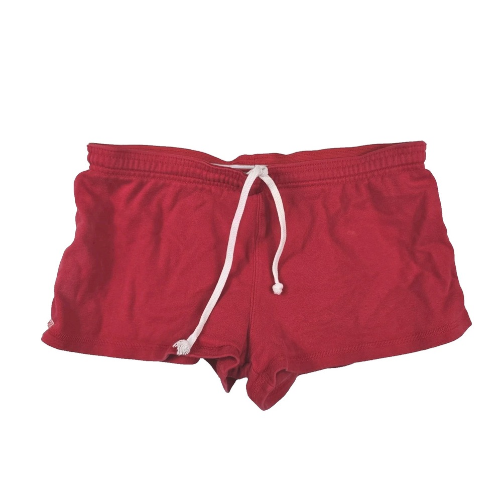 One Step Up Womens Red Dolphin Shorts Y2K Retro Side Stripe Cotton Spandex Med